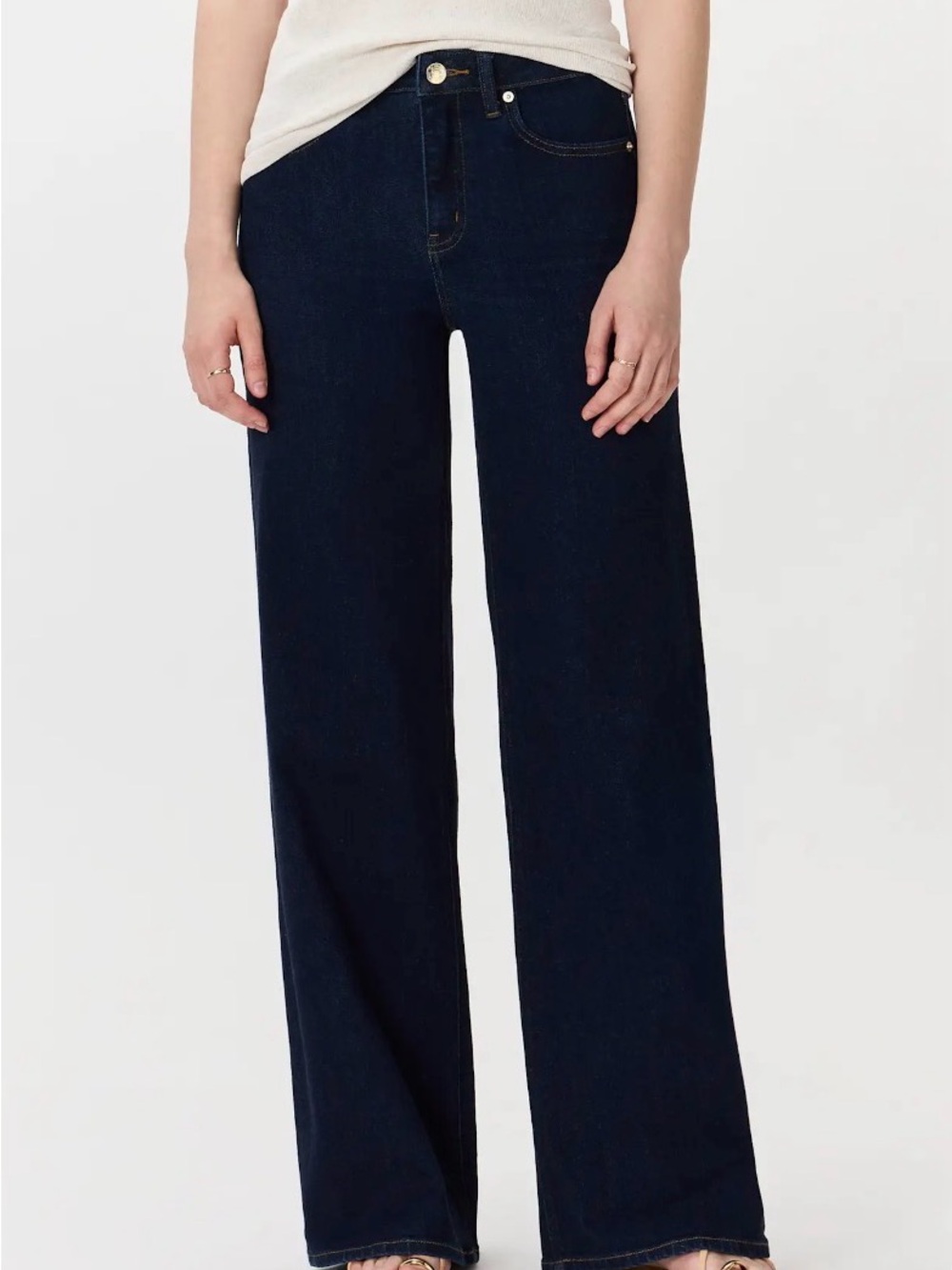 Quince Bella Stretch Dark Blue Wide-Leg Women's Jeans size 26